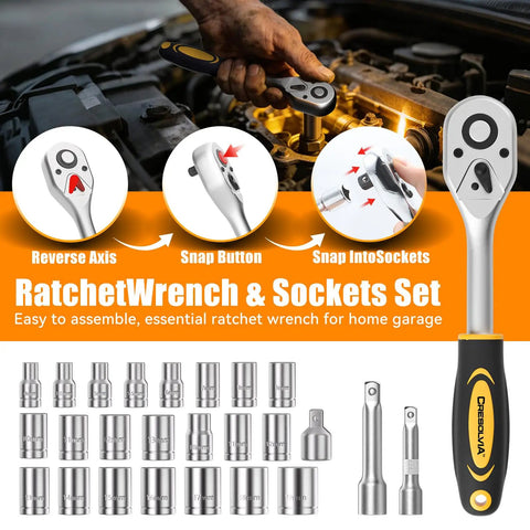 Ultimate 199 Piece Home And Auto Tool Kit Set For DIYers Homeowners And Handymen With screwdrivers and sockets