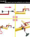 Four Pack 90 Degree Corner Clamps For Woodworking, 4.5 X 4.5 Inch Aluminum Alloy Right Angle Positioning Squares in use on wood