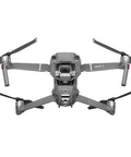 Front view of Mavic 2 Pro Drone Quadcopter with Hasselblad Camera, 3 Axis Gimbal, HDR 4K Video, adjustable aperture, gray color.