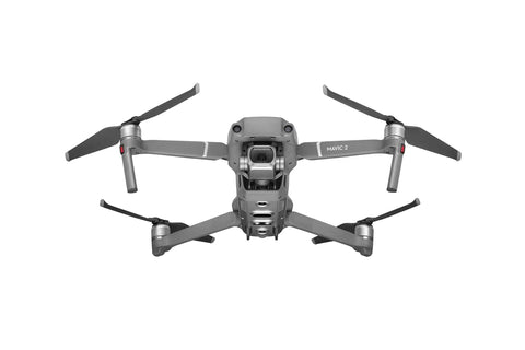 Front view of Mavic 2 Pro Drone Quadcopter with Hasselblad Camera, 3 Axis Gimbal, HDR 4K Video, adjustable aperture, gray color.
