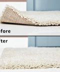Before and after using Non Slip Rug Grippers For Area Rugs Pack Of 9 Reusable Washable Anti Slip Corner Pads With Double Sided Tape Keeps Rugs Flat And Stays Put On Hardwood Floors And Tile No Skid Easy Peel And Stick Rug Pad Grips