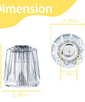 Dimensions of 12-Tooth Valve Core Shower Handle Replacement Kit with clear acrylic knobs, 2.65 x 2.95 inches