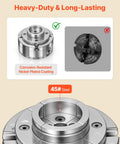 Built Tough 4 Inch Wood Lathe Chuck 4 Jaw Self Centering Bevel Gear Set With 1 Inch 8 TPI Thread Nickel Plated