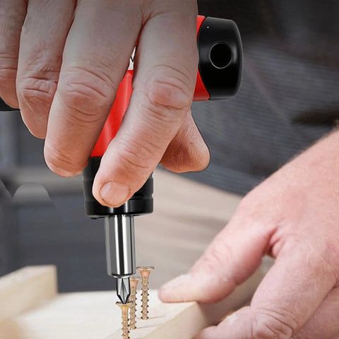 Close-up of hand using Preset Torque Screwdriver With T Handle And Ratchet Mechanism 3Nm Precision Click Tool for fastening screws.
