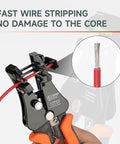 3 In 1 Automatic Wire Stripper With Built In Cutter Adjustable Stripper For 18-8 AWG And 22-10 AWG Insulated Terminals Precision Crimping Tool ICP-510 Pro Grade Must Have For Any DIYer stripping red wire