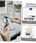 Eyeglass Repair Kit With Nose Pads And Anti Slip Ear Grips And Screwdriver Tools For Quick Repairs And All Day Comfort Fits All Eyewear Styles Versatile D I Y Glasses Fix Kit shown in use.