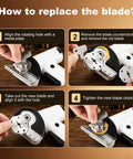 How to replace the blade of Top Rated Cordless Electric Scissors With 4 Speed Settings And Five Spare Blades.