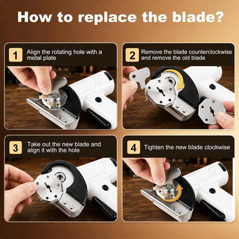 How to replace the blade of Top Rated Cordless Electric Scissors With 4 Speed Settings And Five Spare Blades.