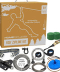 Backyard Zip Line Kit For Kids And Adults 100 Feet With One Quarter Inch Stainless Steel Cable 350 Pound Capacity