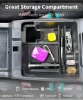 Center Console Organizer Tray For 2022 Through 2026 Frontier Pickup Truck Must-Have USB Pass-Through Extra Storage Armrest Box