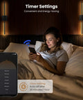 Lichaser Plug in Wall Sconces for Acoustic Wall Panels, Slat Wall (2, 28in) in bedroom with timer settings on phone.