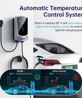 Level 2 EV Charger for Home Use With 14-50 Plug 40A High Current Output 25ft Cable 4.3 Inch Display WiFi App Enabled SAE J1772 Compatible