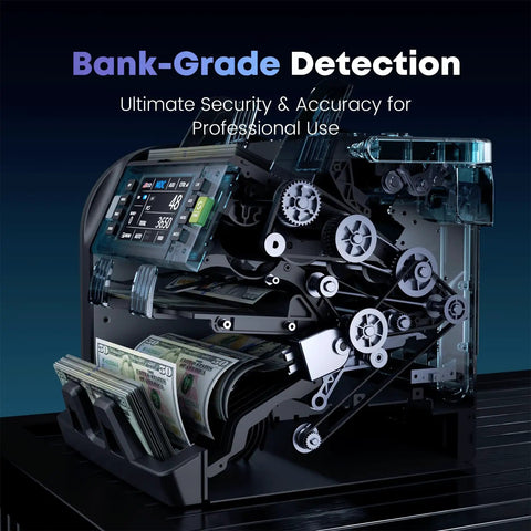 Pro Money Counter Machine With Built In Receipt Printer For Mixed Denomination And Multi Currency, 2 Pocket Sorter internal view
