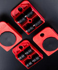 Heavy Duty Furniture Dolly Set With Wheels And Moving Straps For Easy Appliance Transport; red plastic dolly pads with wheels.