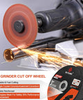 SI FANG 3-inch cut-off wheel set for die grinder, side view, 1/4 in mandrel, 25-piece kit
