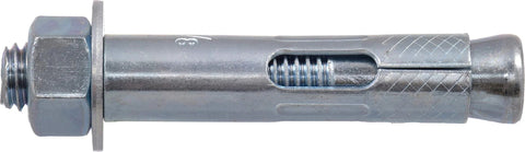 Hex Head Sleeve Anchor Five Eighths Inch By Three Inch Concrete Anchors For Concrete Brick And Block Pre Drill Required Steel Zinc Coated
