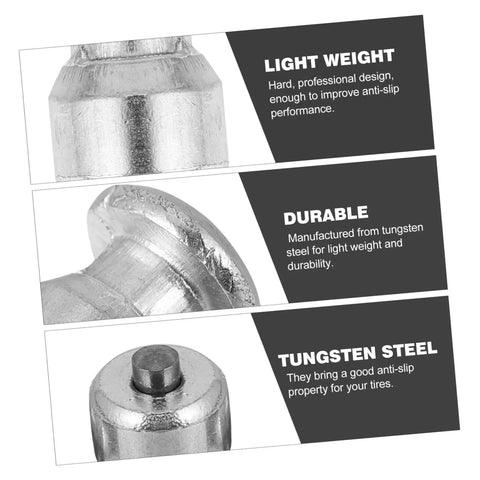 Close-up of tungsten spike screw showcasing light weight and durable design for Gonna Crush Ice With 50 Piece Winter Tire Snow Studs Tungsten Spike Screws For Cars Trucks And Motorcycles No Sweat Install Anti Skid Design Top Shelf Traction Upgrade Gear.