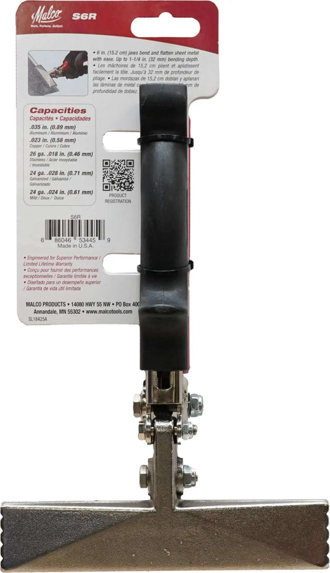 Beefy S6R Hand Seamer with Soft Grip Non Slip Handle One Hand Operation Latch Drop Forged Jaws in High Impact Steel Packaging