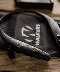 Behind The Neck Bluetooth Hearing Enhancer For Hunters With Retractable Earbuds, Rugged Black Design