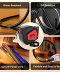 Auto Retracting 50 Foot Heavy Duty Cord Reel For Garage And Workshop with water and oil resistant SJTOW power cord details