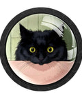 4 Pack Cartoon Black Cat Cabinet Knobs Set, glass drawer knobs with cute cat design for kitchen cupboards and dressers