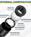 Internal composition of 3 Way Y Push To Connect Pneumatic Fittings Black Plastic 8mm Tube showing components and function