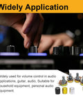 Hand adjusting knob on 80 Piece Potentiometer Kit with WH148 3 pin 15mm potentiometers in B5K B10K B20K B50K and B100K.