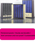 Tough As Nails Heavy Duty Parts Sorting Cabinet with smooth gliding lockable drawers, showcasing blue sliding drawer design for organization.