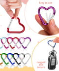 Heart Shaped Carabiner Clips 30 Pack Alloy Aluminum Keychain Attachments For Backpacks Hiking Camping Gear Colorful Clips
