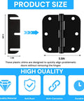 Interior Door Hinge Shims 3.5 Inch Pack of 10 Realign Door Gaps and Seal Air Leaks With Quick Spacing Adjustment No Fuss Easy Fix