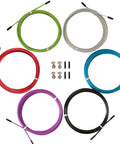 Six Pack 10ft Replacement Jump Rope Cables with 2.5mm Stainless Steel Wire and Polymer Coating, colorful cables with end caps and screws