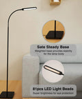 LED Floor Lamp Tall Standing Light With 4 Brightness Levels And 4 Color Temperatures Dope Gooseneck, Touch Control by sofa