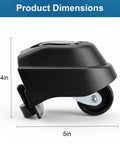 Side view of Fast Fix Replacement Foot Casters And Swivel Caster Wheels for Ridgid Shop Vacuums, 5in x 3.4in dimensions.