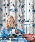 Cozy Floral Blackout Curtains With Grommets For Living Room And Bedroom, Light Blocking Window Panels, 84 Inch Long