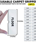 Non Slip Rug Grippers Set For Area Rugs Reusable Rug Tape Pads That Wont Damage Hardwood Floors shown in 2x6 inch strips