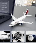 Delta 1/400 Scale Airplane Model For Collection And Display With Alloy Body And Plastic Base, detailed shots and dimensions
