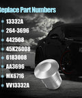 Car with alignment cam guide pin and replacement part numbers listed