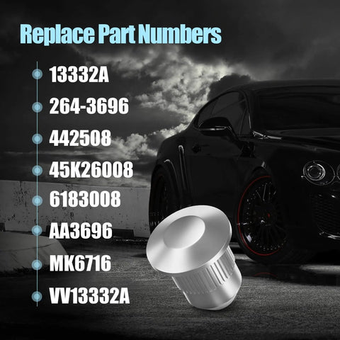 Car with alignment cam guide pin and replacement part numbers listed