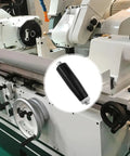 Revolving Hand Knob for Lathe M10x80mm Threaded Handwheel, Durable Plastic Casing With Metal Nut, shown on a lathe machine
