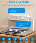 Totally Smart Power Strip With Four Outlets And Four USB Ports For HomeKit Siri Alexa Google Home Mounted on Wall