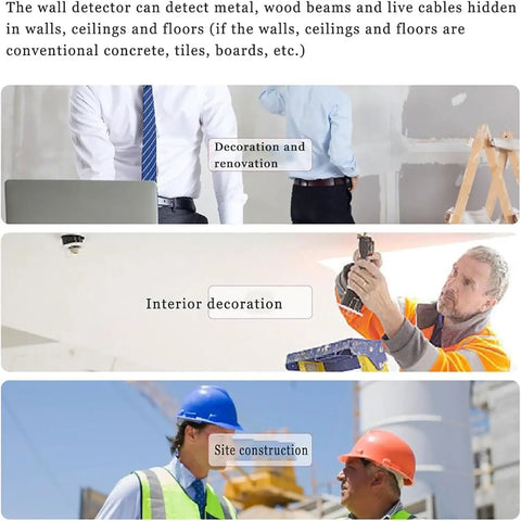 No Sweat Stud Finder And Wall Scanner With Hd Lcd Display in use for interior decoration and renovation projects.