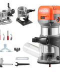 Heavy Duty One Horsepower Wood Router And Palm Edge Trimmer With Variable Speed Control From Ten Thousand To Thirty Two Thousand RPM plus attachments.