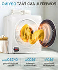 Compact 2 In 1 Washer And Dryer Combo With Instant Quick Wash and Bulky Bedding Capacity displaying laundry drying performance.