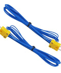 Two blue and yellow Go To Pro Grade K Type Mini Thermocouple Temperature Probe 2 Meter Cable Pack Of 2 for general use.