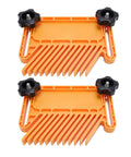Heavy Duty Featherboard Safety Clamp For Table Saw Keeps Boards Locked Down To Kill Kickback Built With Tough Abs Nylon using quick turn knobs.