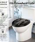 Elongated Monochrome portrait elephant Toilet Seat on standard toilet, showcasing soft-close design and adjustable hinges.