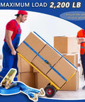 Workers using Four Pack Ratchet Straps 1 Inch Wide By 16.4 Feet Long With 2200 Lb Break Strength And Sturdy Metal Hooks, blue