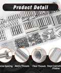 Premium M2 Stainless Steel Standoff Kit Includes 280 Pieces of Heavy Duty Hex Spacers Male Female and Male Only Stands Along With Pan Head Screws and Hex Nuts for Reliable PCB Circuit Board Mounting Workhorse Hardware organized in a clear storage box.