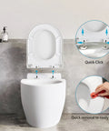 D Shape Toilet Seat With Soft Close Quick Release For Easy Clean Design Adjustable Length Fits Standard Toilets Non Slip Bumpers