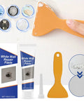 Easy Home Wall Patch Kit For Holes And Scratches Quick Dry Spackle Paste For White Walls with tools and application view